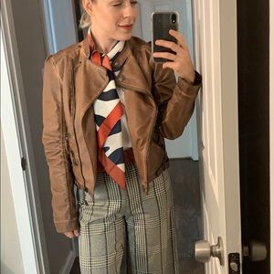 Blu Pepper tan faux leather jacket